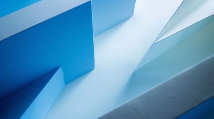 Layout of colorful cardboard sheets in blue and white shades : Generative AI