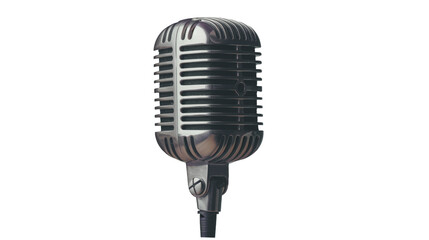 Fototapeta premium Vintage Microphone on Transparent Background