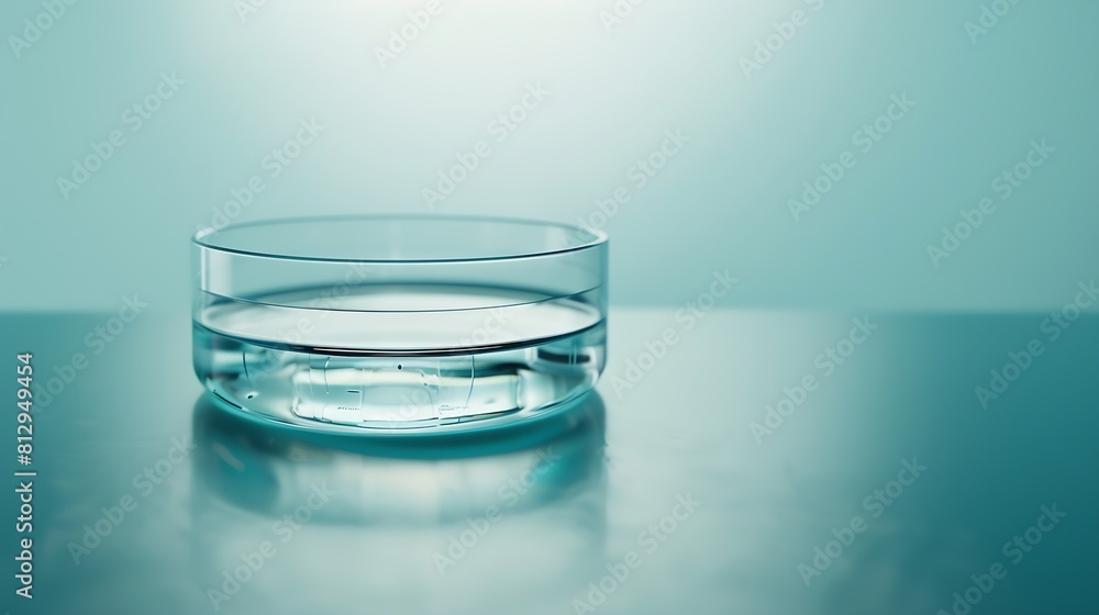 Poster test tube petri dish filled with water and laboratory glassware displayed with rectangle transparent