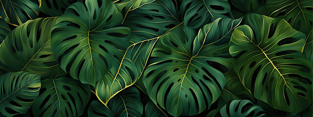  Pattern leaf background green plant tree abstract palm floral wallpaper flower foliage art jungle. Background luxury leaf pattern texture design line summer gold nature monstera fabric golden leaves.