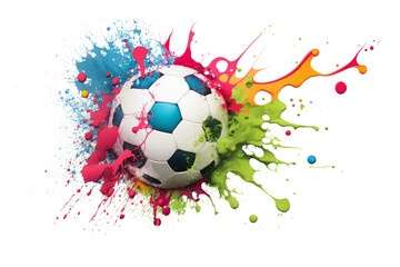 soccer colourful isolate on background.