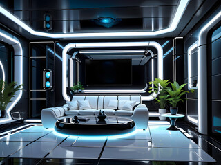 Futuristic style interior design