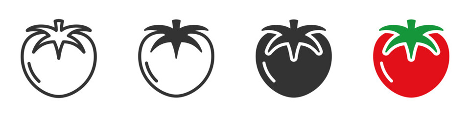 Tomato icon set. Vector illustration.