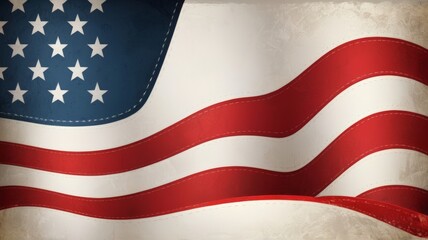 Fototapeta premium Abstract Interpretation of Unique USA Flag Memorial Days Background Suitable for Graphic Resources Banner. Copy Space