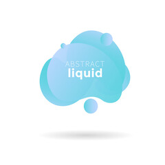 Blue gradient speech bubble, Liquid label