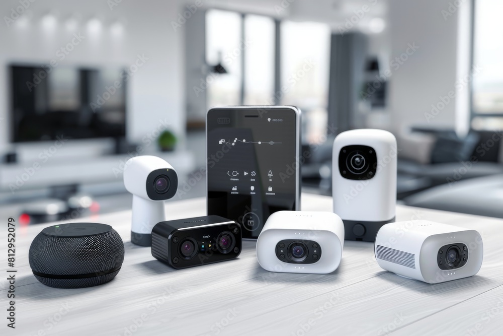 Poster extensive wireless security control systems integrate cameras and voice-operated alarms for effectiv