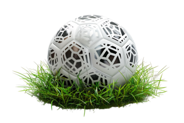 FIFA ball on grass on transparent background
