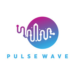 Vector pulse wave logo element vector icon design with creative modern idea