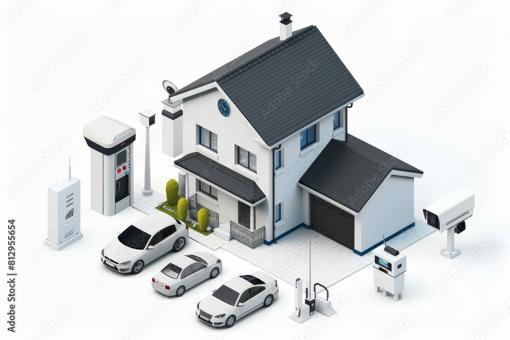 Poster active, remote lighting and sound enhance security in family homes using security cameras with senso