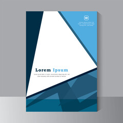 Blue annual report, Leaflet Brochure Flyer template design, book cover layout design template, blue color, vector eps
