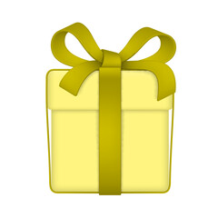 Gift box with bow and ribbons. Isolated on white background