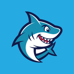 Shark mascot logo design shark vector illustration
