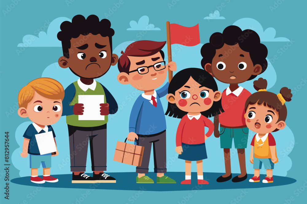 Poster a diverse group of individuals standing together in close proximity, showcasing unity and inclusivit