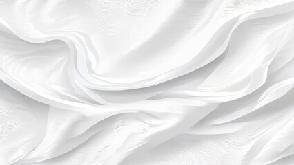 Obraz premium Closeup of rippled white silk fabric, 3d rendering background