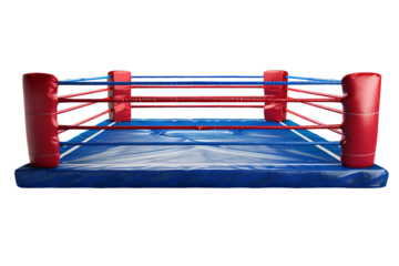 Boxing cage on isolated transparent background