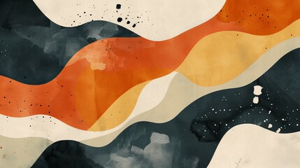 Obraz premium Abstract features flat design side view modern art theme water color Monochromatic Color Scheme