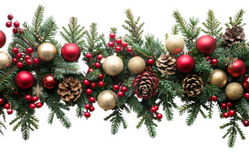 Christmas border design on transparent background