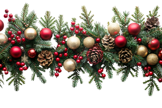 Christmas border design on transparent background