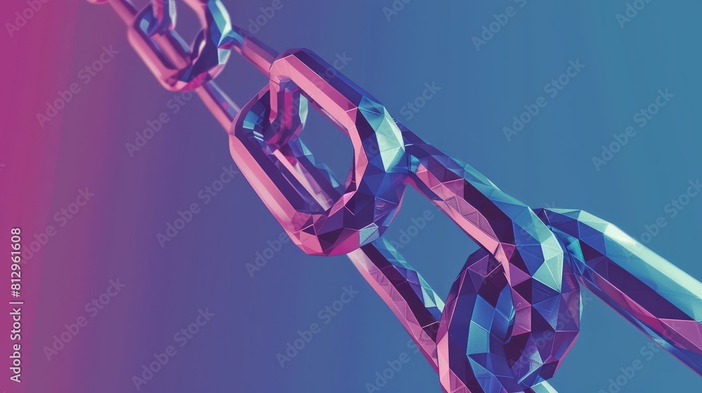 Poster blockchain authentication flat design side view identity verification theme water color triadic colo