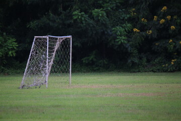 soccer goal in the field