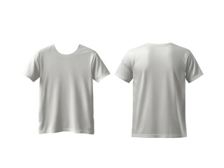 Fototapeta premium Men T-shirt on a transparent background.T-shirt mockup. White blank t-shirt front and back views. 