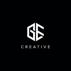 Fototapeta premium GE EG Abstract Letter logo design. Initial Vector symbol.