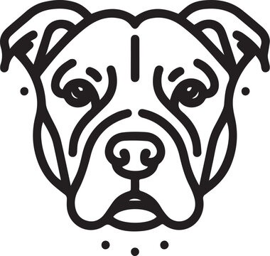 recommend clip art: Minimalistic vector line art  illustration of pitbull dog Vector
                    