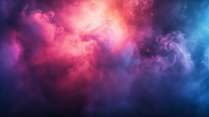 A colorful, swirling cloud of smoke with a blue and purple hue