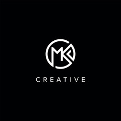 MK KM Abstract Letter logo design. Initial Vector symbol.