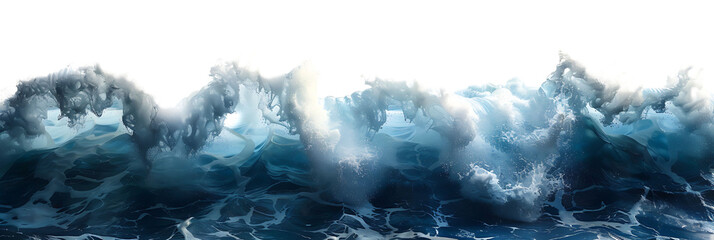 sea waves on isolated transparent background
