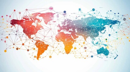 Create an image illustrating the interconnectedness of the global network