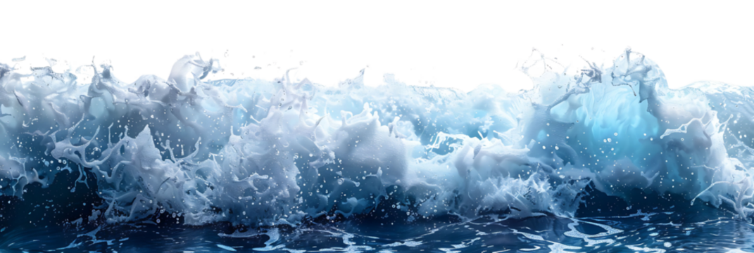sea waves on isolated transparent background