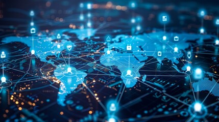 Obraz premium Create an image illustrating the interconnectedness of the global network