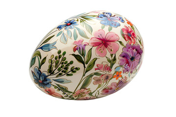 Slavic floral easter egg on transparent background
