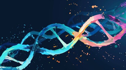 Gene editing flat design side view CRISPR technology theme water color Triadic Color Scheme