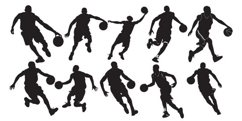 Basket Ball Player silhouette set