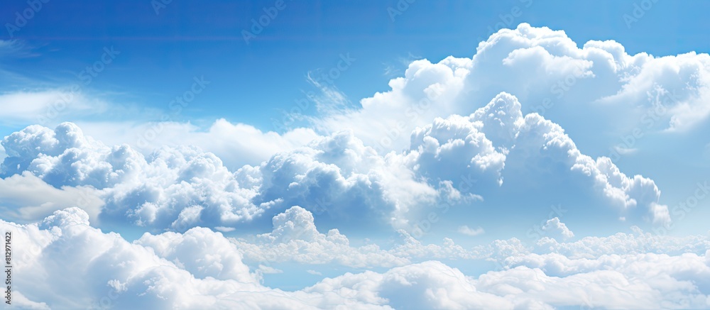 Poster a clear sky with a close up view of clouds is shown in the copy space image