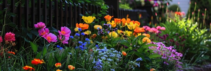 Obraz premium Home flower bed in the garden 