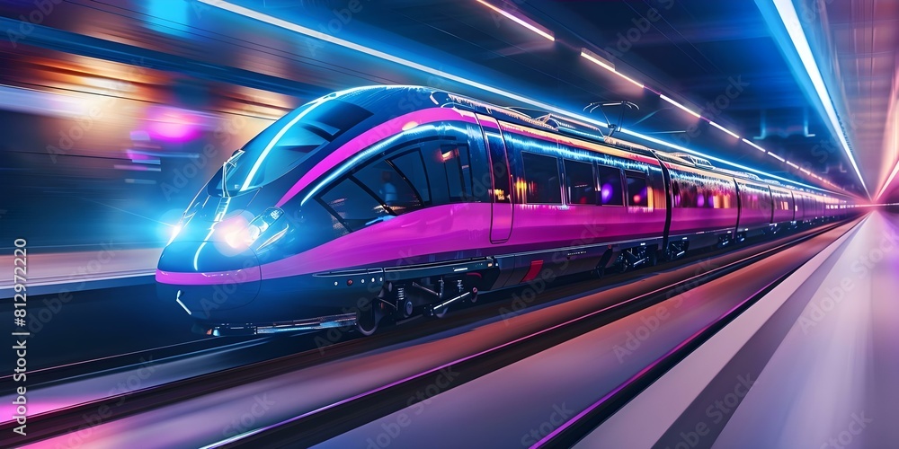 Poster advanced high-speed transportation technologies in urban environments: bullet trains and hyperloops.