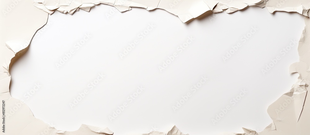 Poster a torn piece of paper is displayed on a white background providing ample space for a copy to be plac