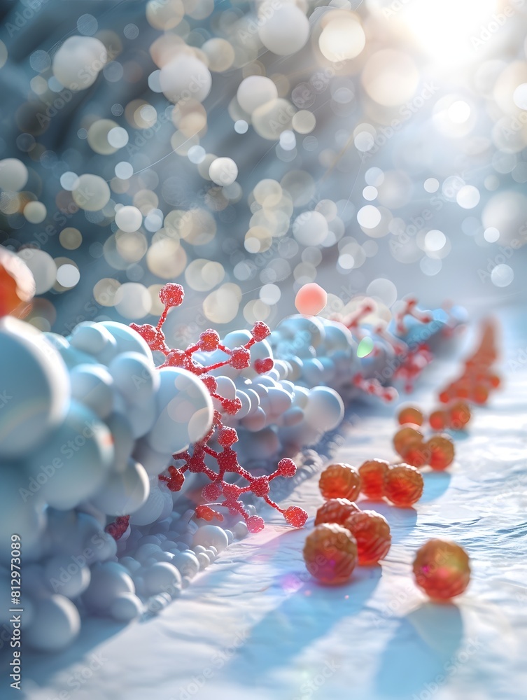 Poster d rendered of insulin binding to its receptor on target cells