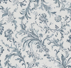 Fototapeta premium Floral pattern with branches and leaves. Beautiful illustration. Nature backdrop. Decoration wallpaper. 