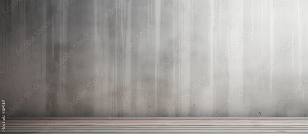 Poster a gray color floor with a striped pattern texture featuring a polished concrete plaster wall and a r