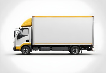 A delivery truck with a blank cargo area