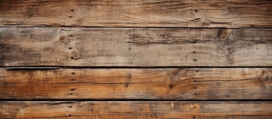Naklejka premium An aged wooden wall displaying a close up of vintage planks The background is composed of weathered panels showcasing its natural texture Copy space image