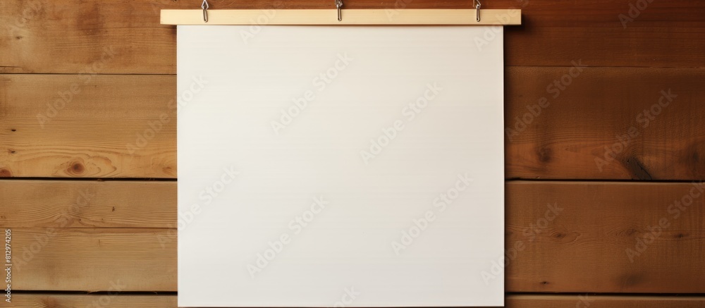Poster a paper is hanging on a wooden screw providing ample space for you to add your own text in the image