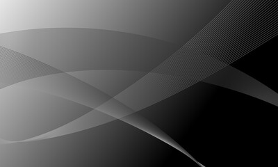black gray silver stripes lines wave curves gradient abstract background