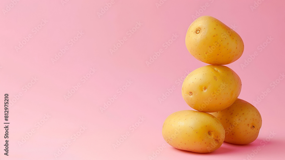 Poster potato isolated on gradient background with a place for text