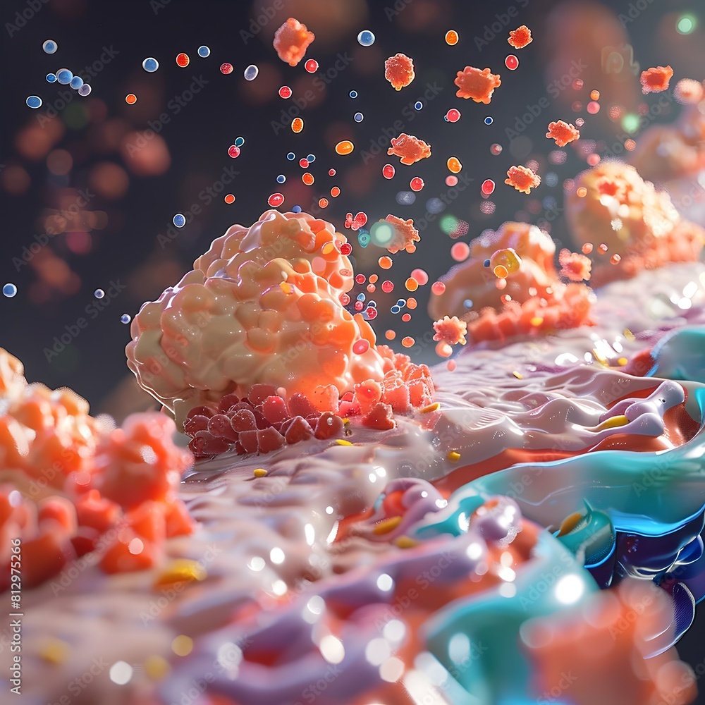 Aufkleber d rendered of insulin action in adipose tissue explaining fat storage mechanism