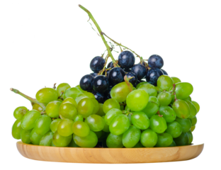 Grapes on plate on white background isolation